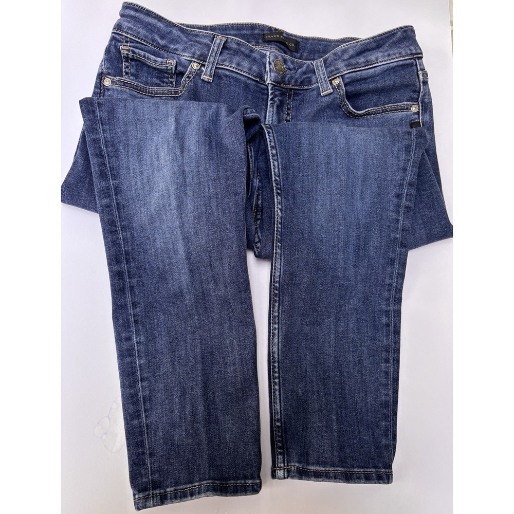 Silver Jeans Co Suki Skinny Crop Blue Denim Jeans W30 L25 L43969SSX329